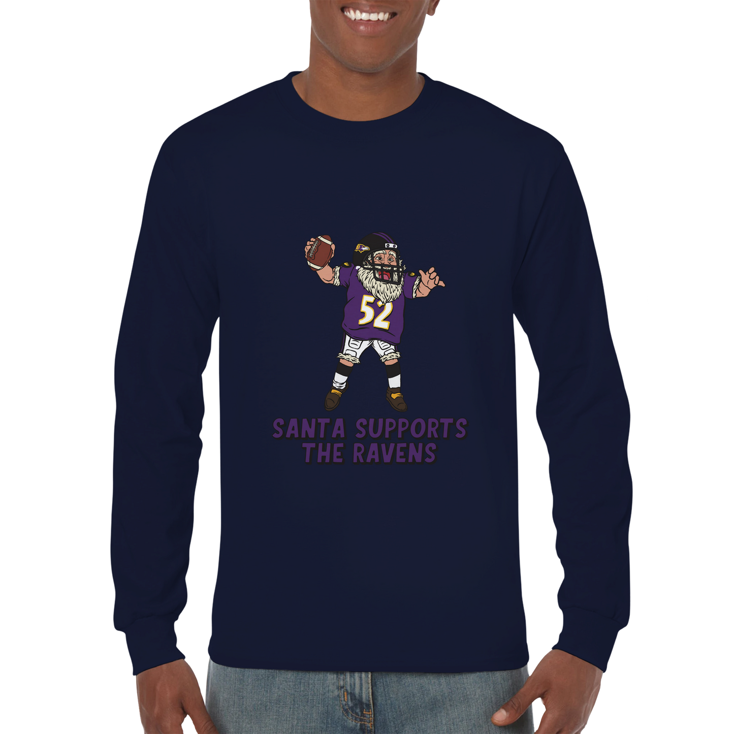 Baltimore Ravens Unisex Longsleeve Santa T-shirt