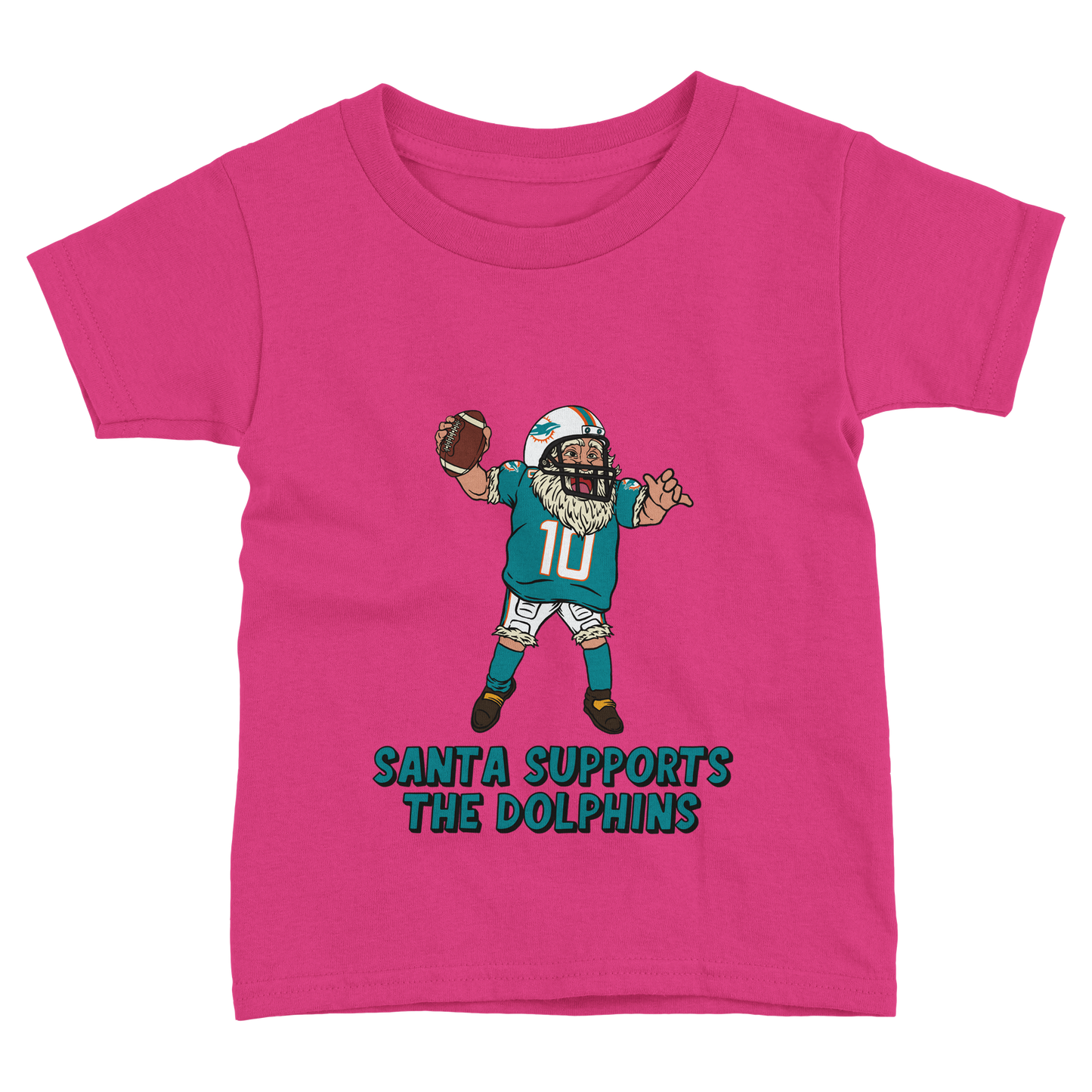 Miami Dolphins Toddler Fine Jersey Santa T-Shirt