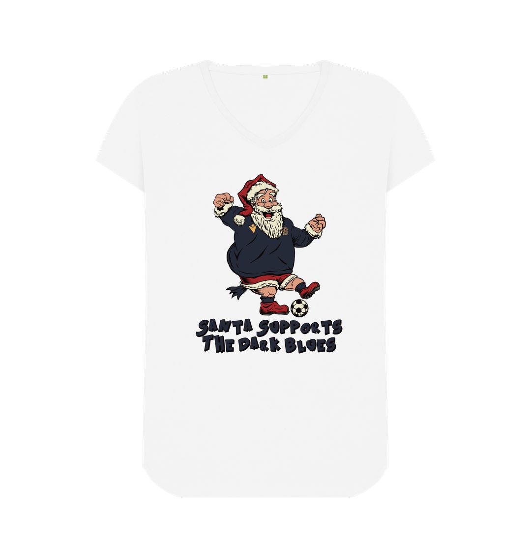 White Dundee FC Women's V-neck Santa T-shirt