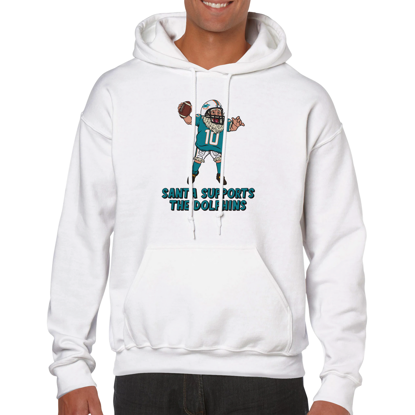 Miami Dolphins Unisex Pullover Santa Hoodie