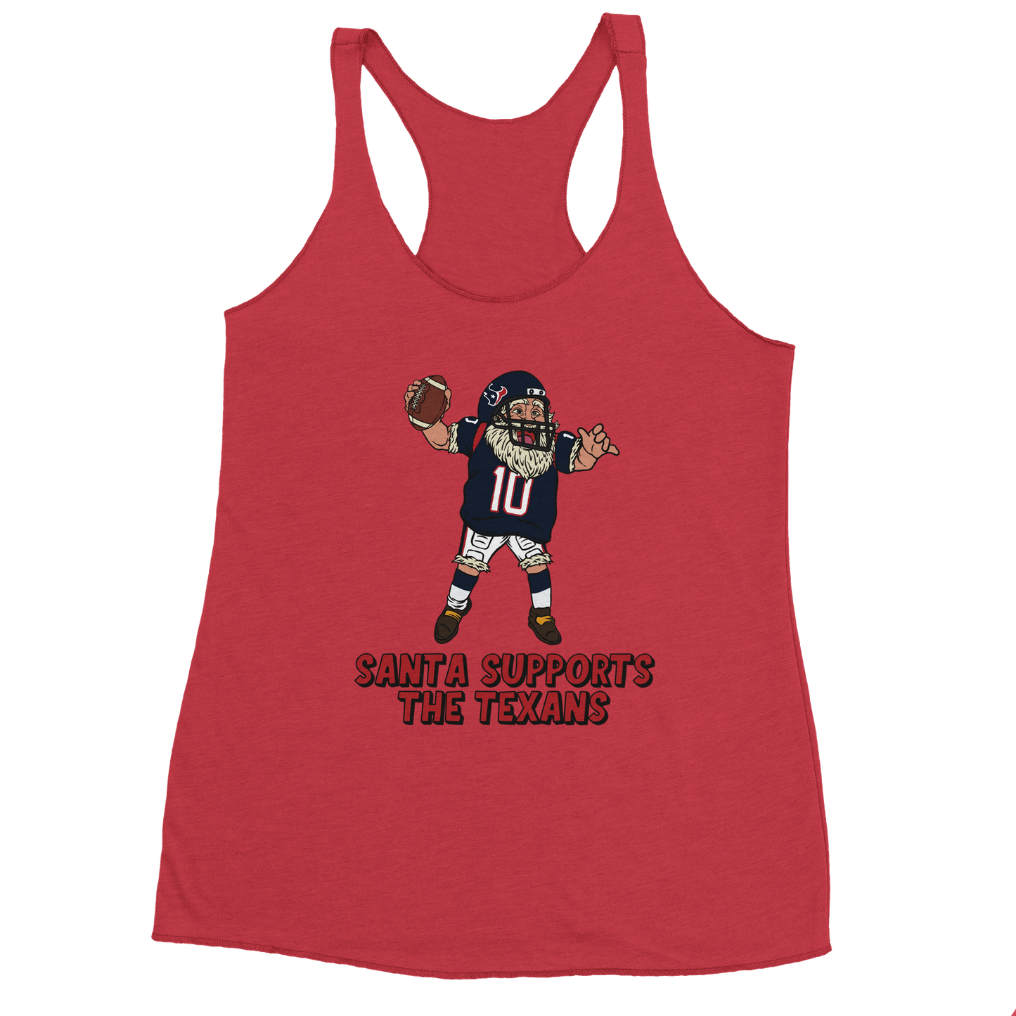 Houston Texans Women's Racerback Santa Tank Top