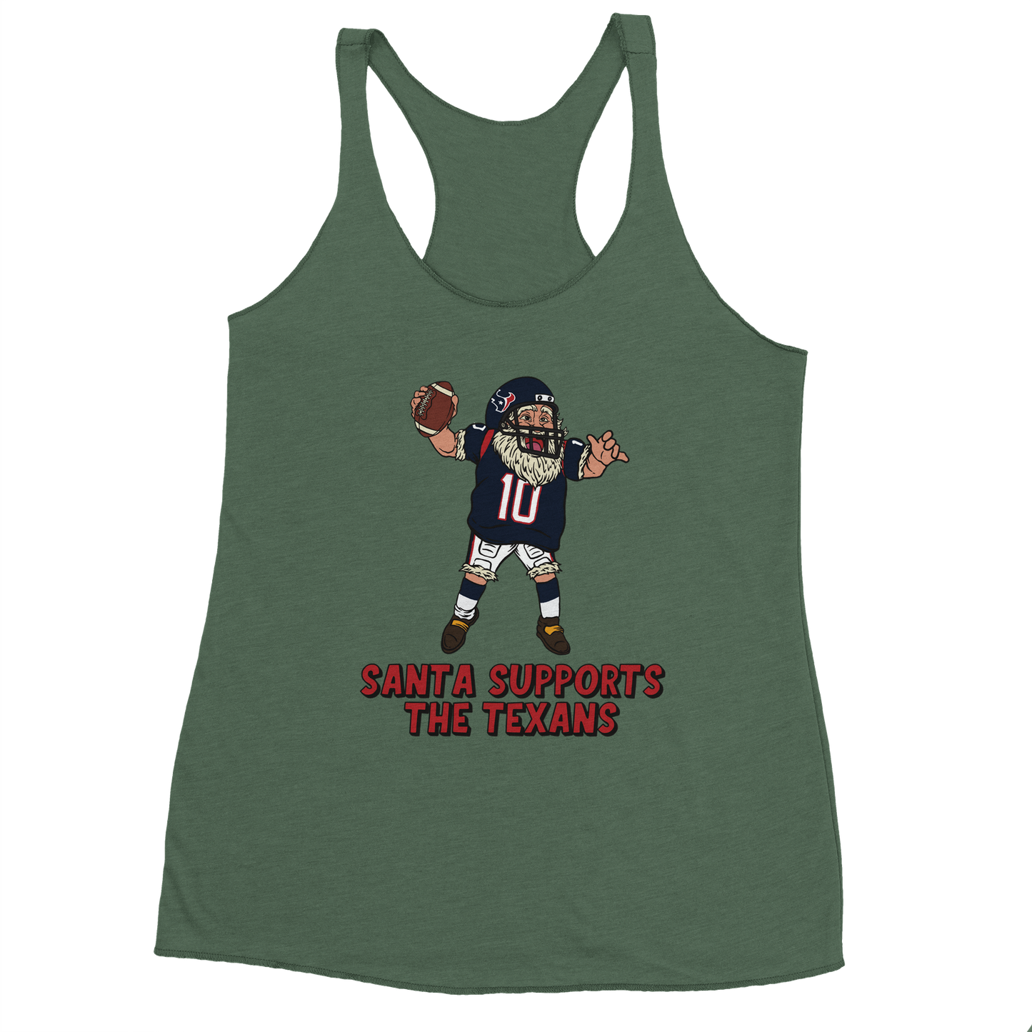 Houston Texans Women's Racerback Santa Tank Top