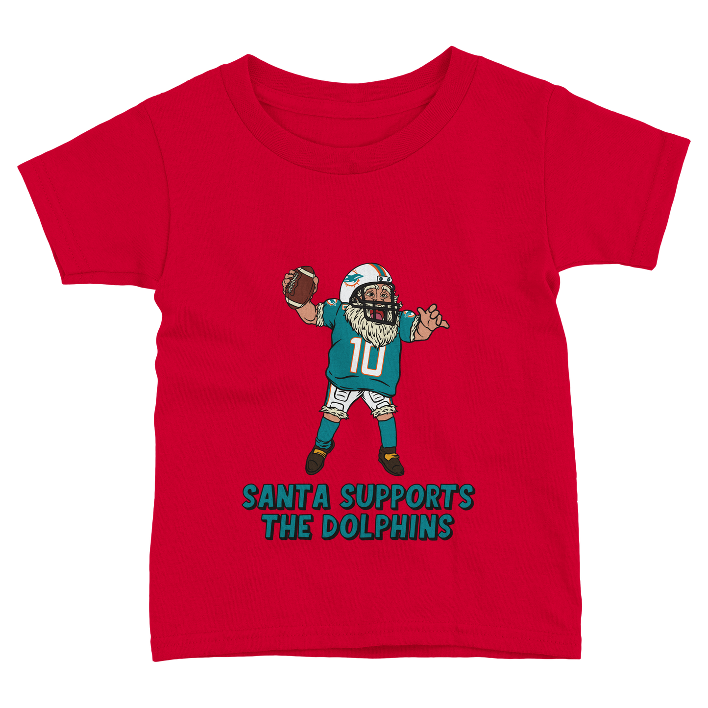 Miami Dolphins Toddler Fine Jersey Santa T-Shirt