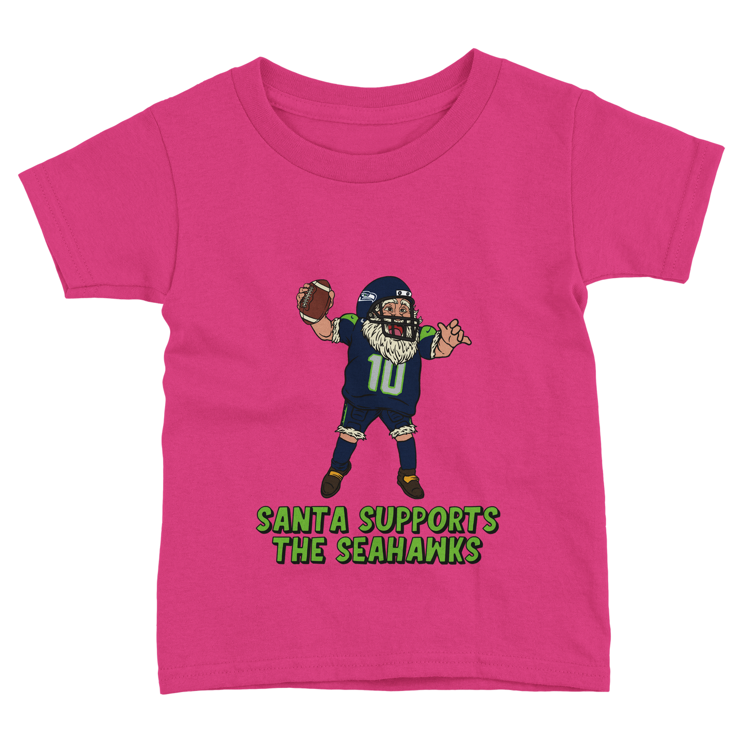 Seattle Seahawks Toddler Fine Jersey Santa T-Shirt