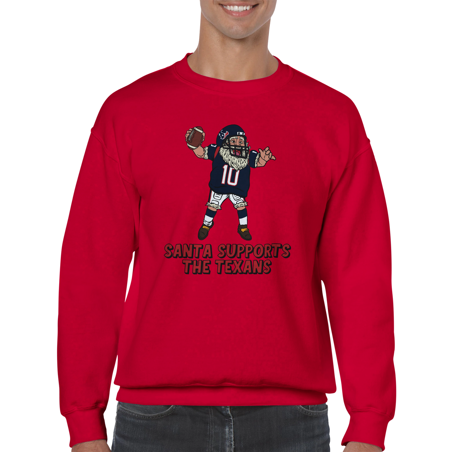 Houston Texans Unisex Crewneck Santa Sweatshirt