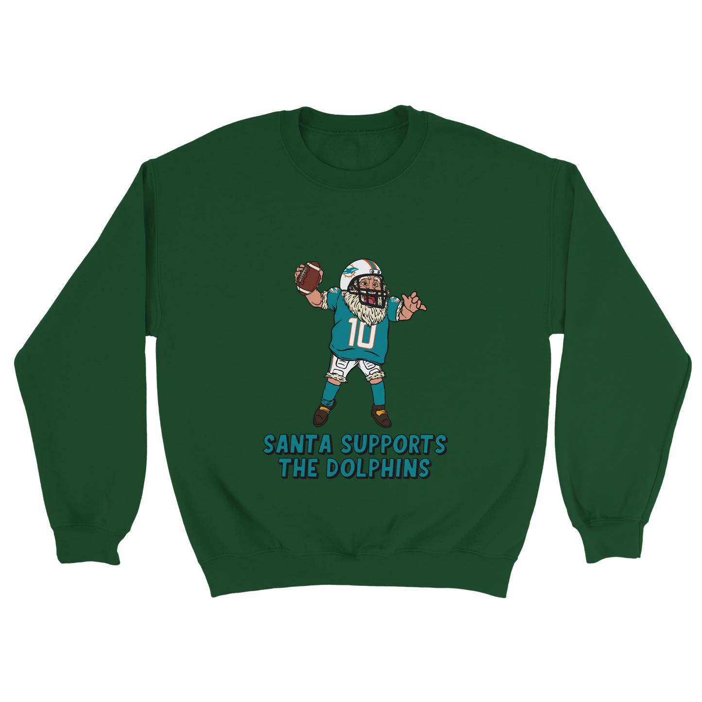 Miami Dolphins Unisex Crewneck Santa Sweatshirt