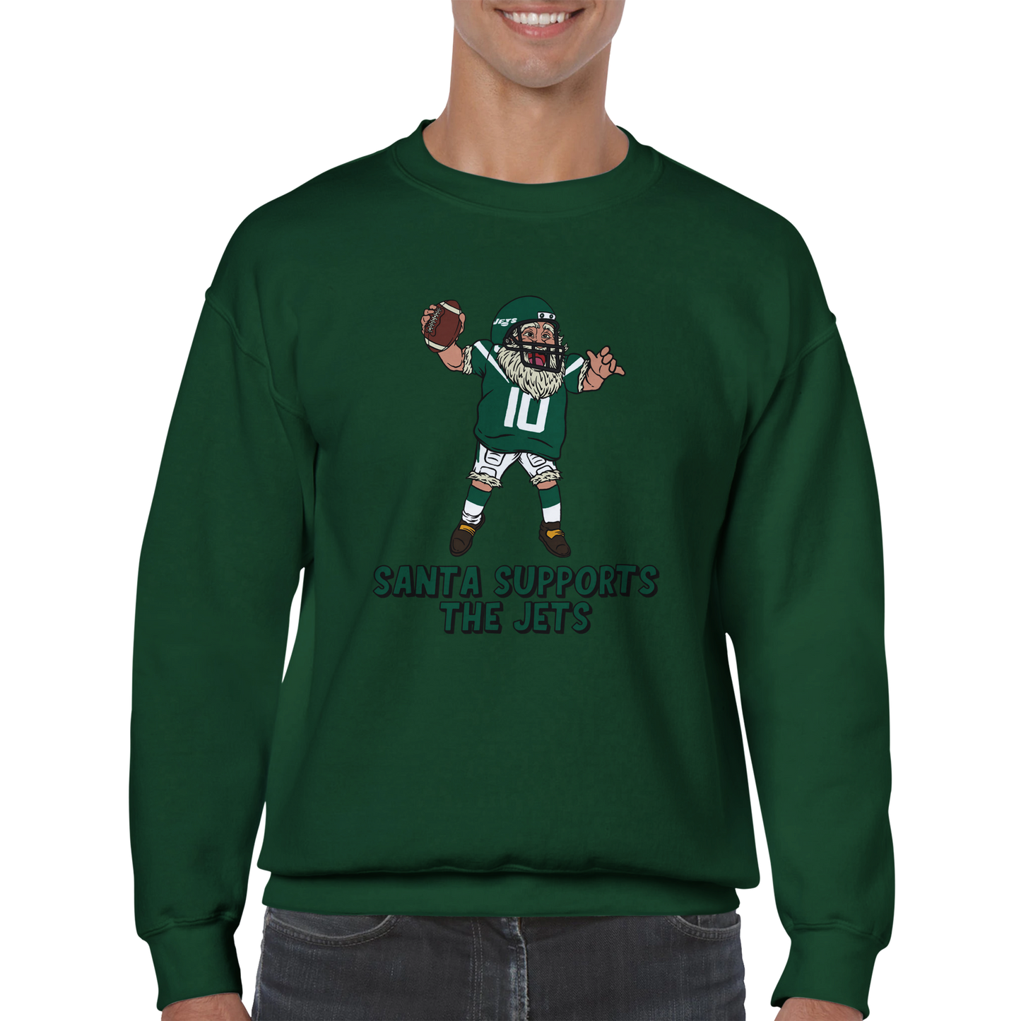 New York Jets Unisex Crewneck Santa Sweatshirt