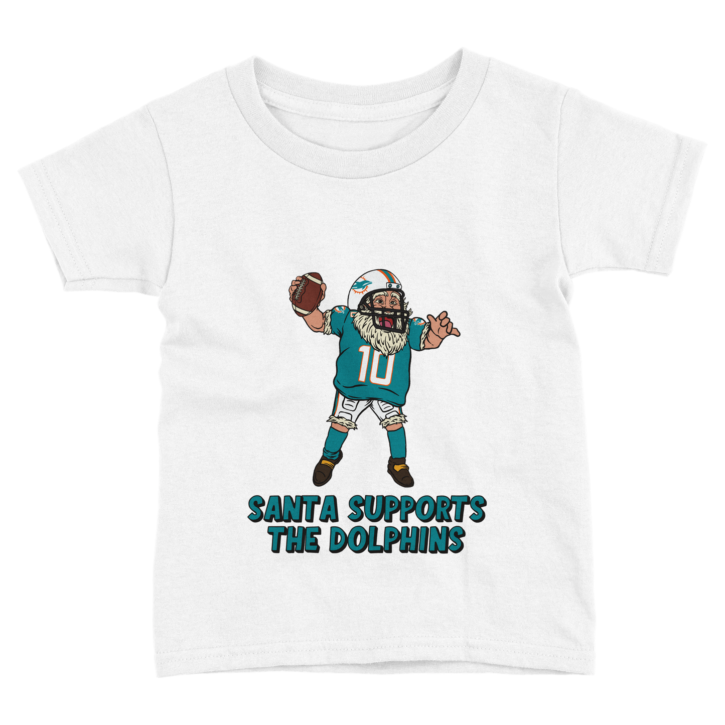 Miami Dolphins Toddler Fine Jersey Santa T-Shirt