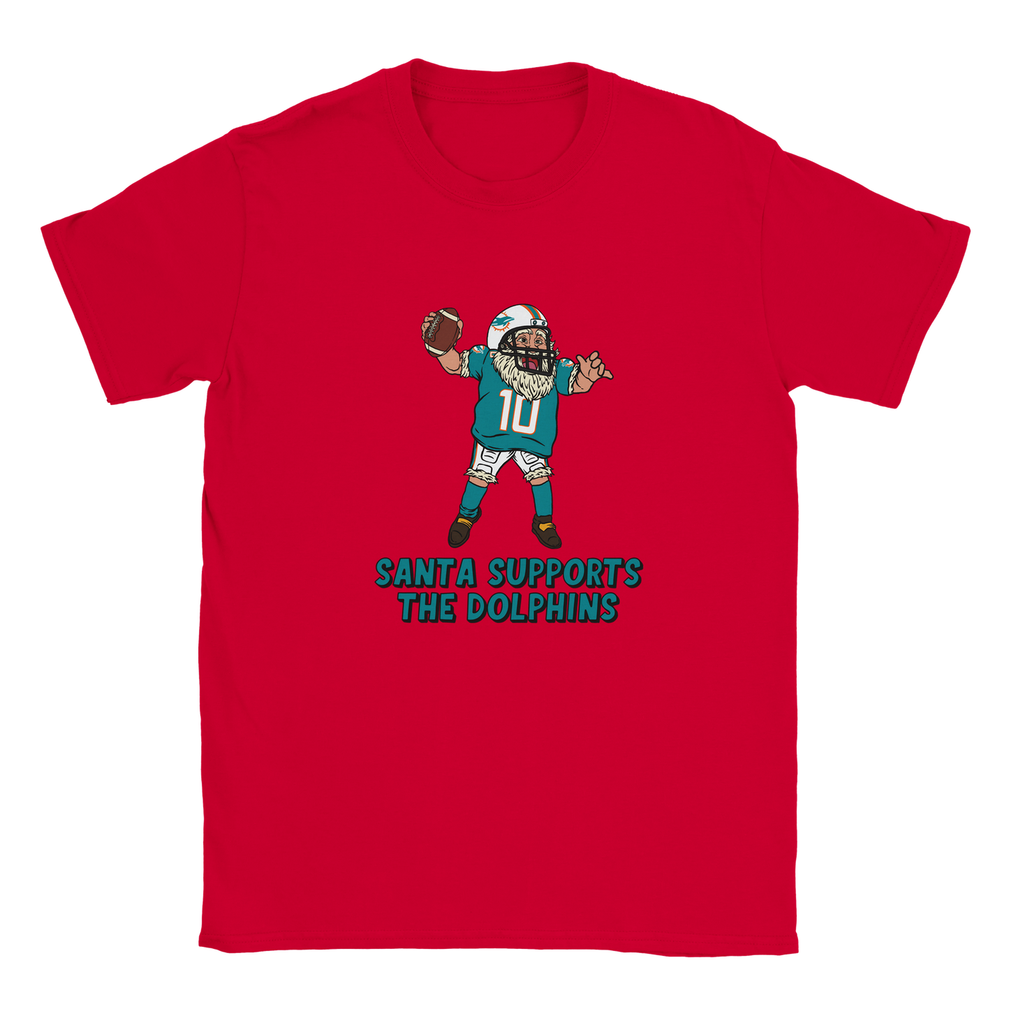 Miami Dolphins Kids Crewneck Santa T-shirt