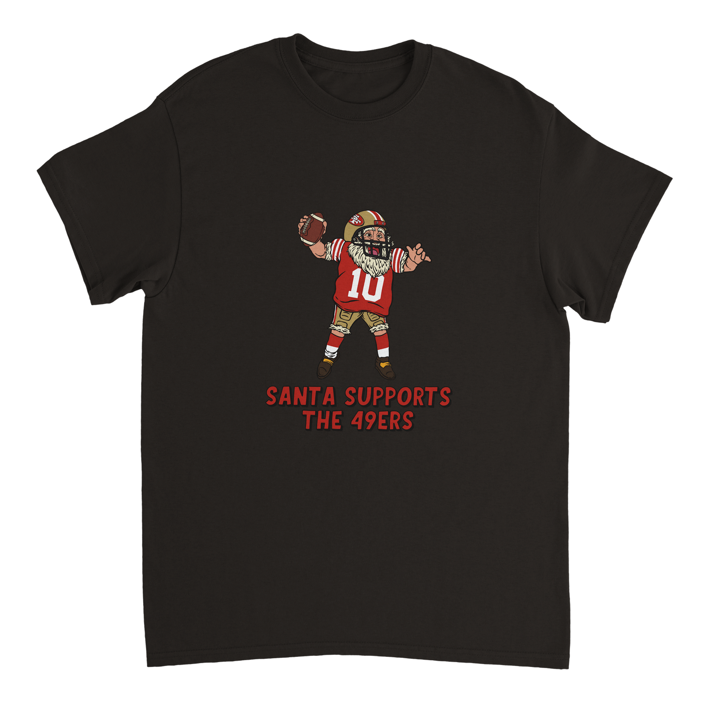 San Francisco 49ers Unisex Crewneck Santa T-shirt