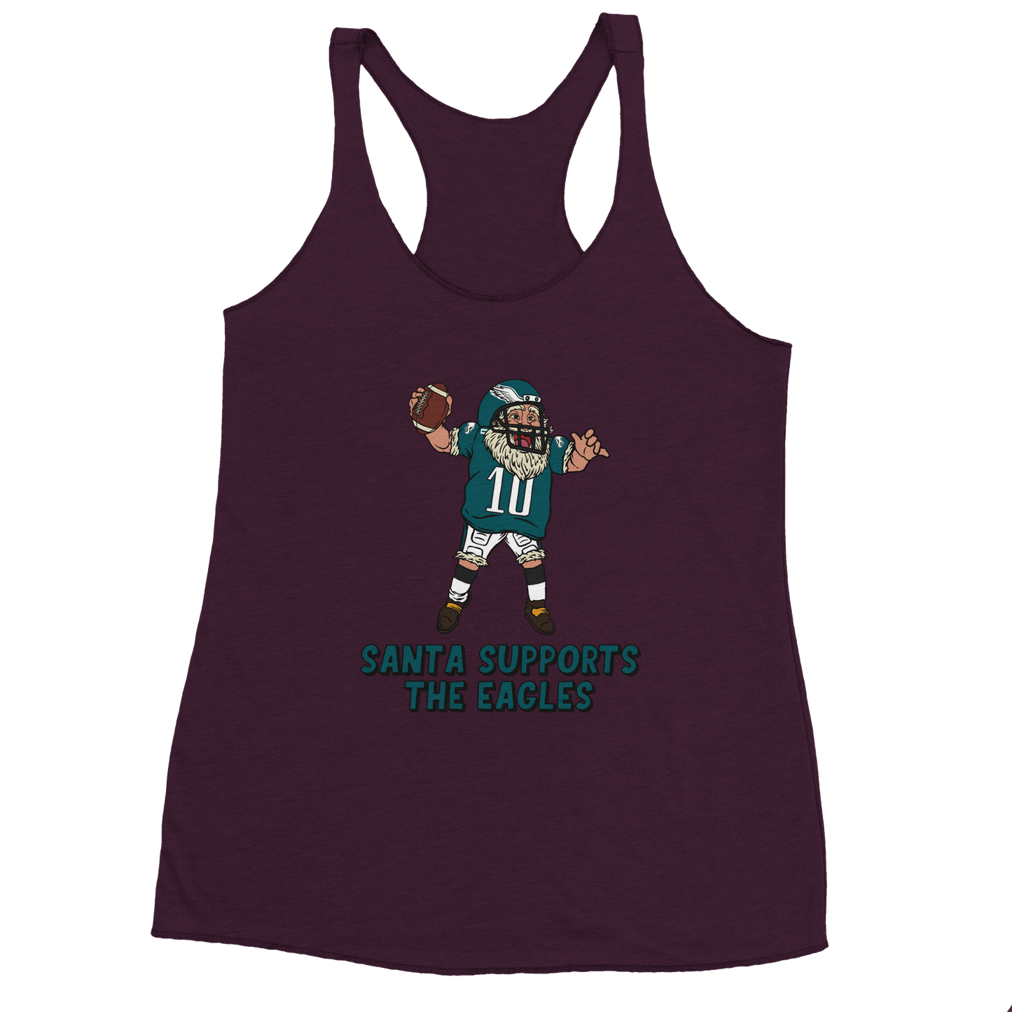 Philadelphia Eagles Women's Racerback Santa Tank Top