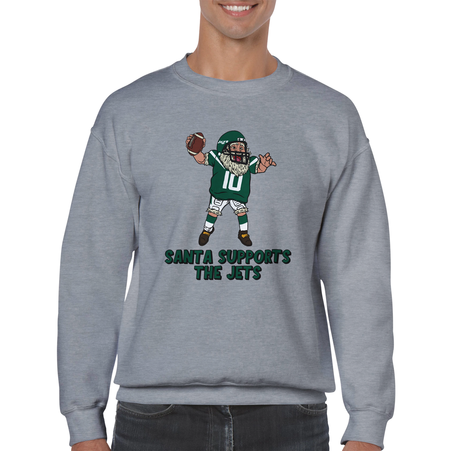 New York Jets Unisex Crewneck Santa Sweatshirt