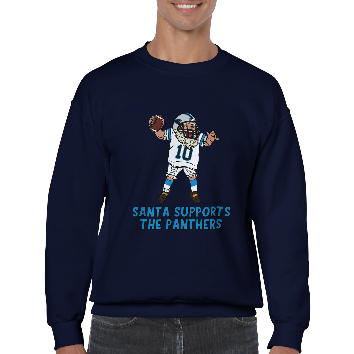 Carolina Panthers Unisex Crewneck Santa Sweatshirt