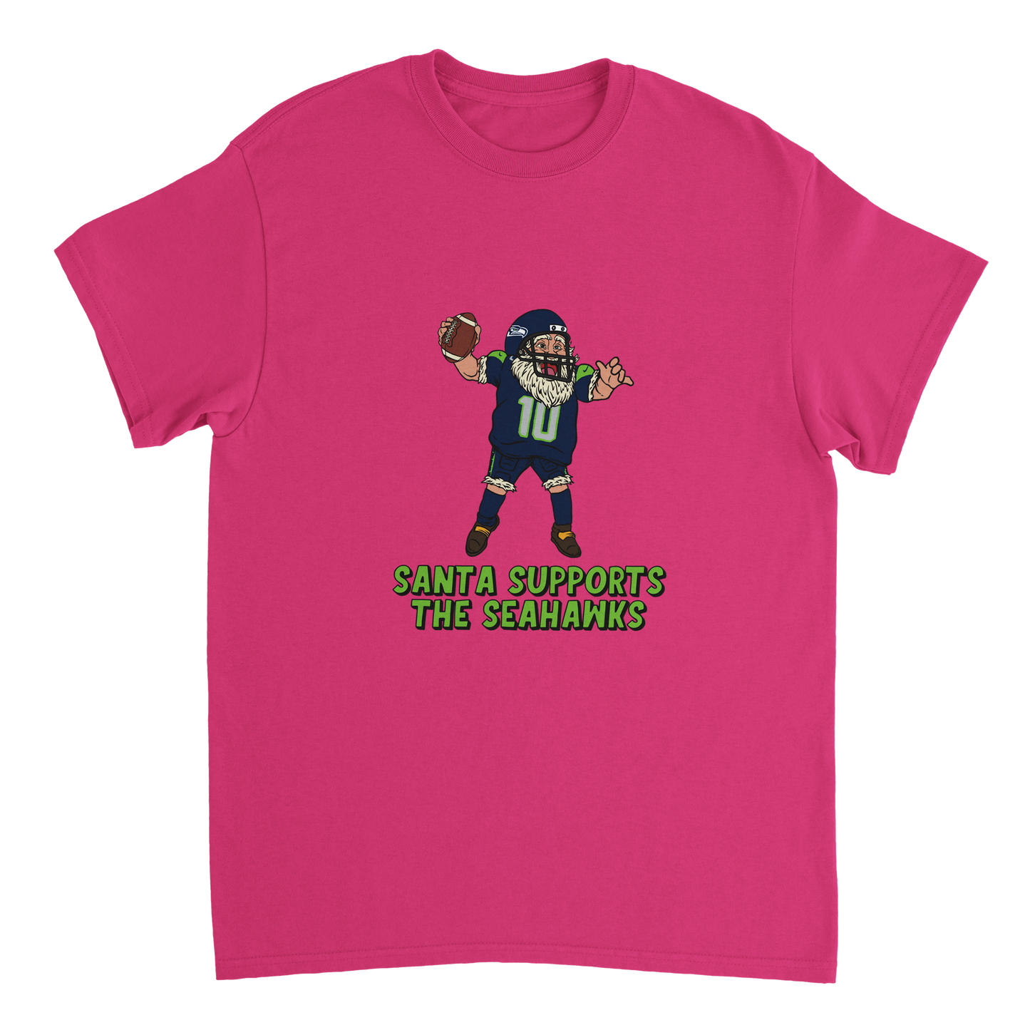 Seattle Seahawks Unisex Crewneck Santa T-shirt