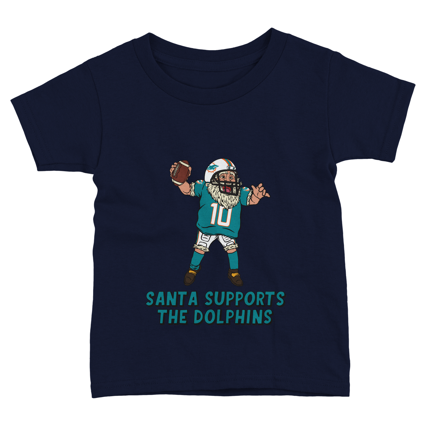 Miami Dolphins Toddler Fine Jersey Santa T-Shirt