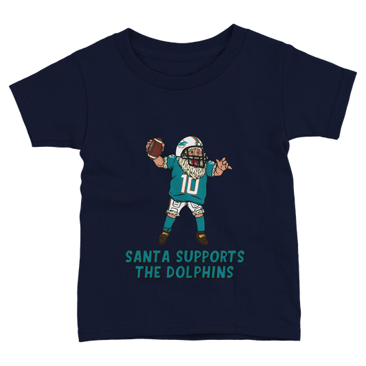 Miami Dolphins Toddler Fine Jersey Santa T-Shirt