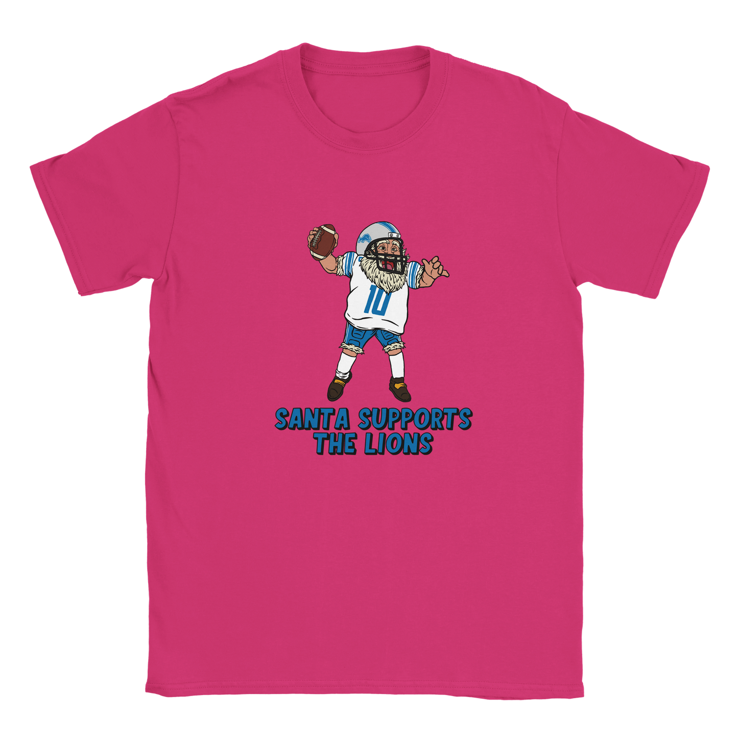 Detroit Lions Kids Crewneck Santa T-shirt