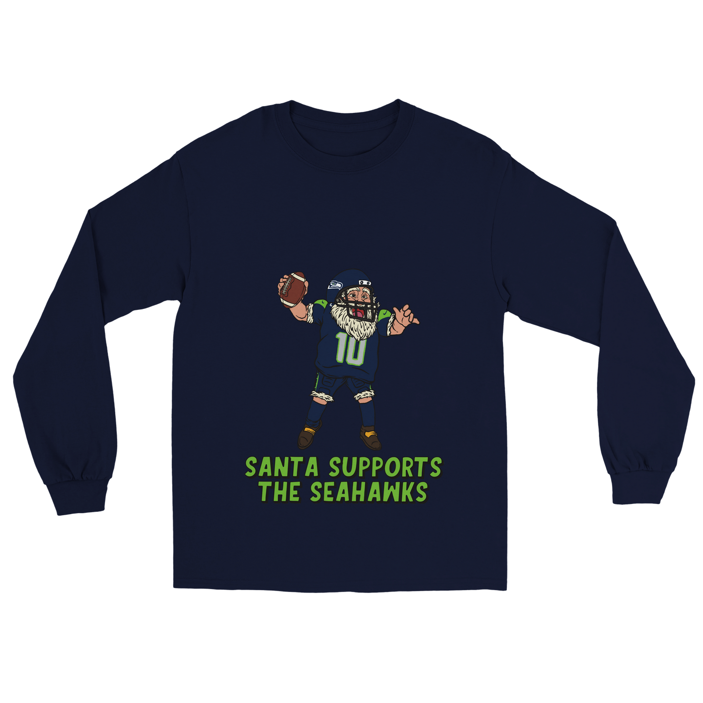 Seattle Seahawks Unisex Longsleeve Santa T-shirt