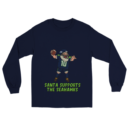 Seattle Seahawks Unisex Longsleeve Santa T-shirt