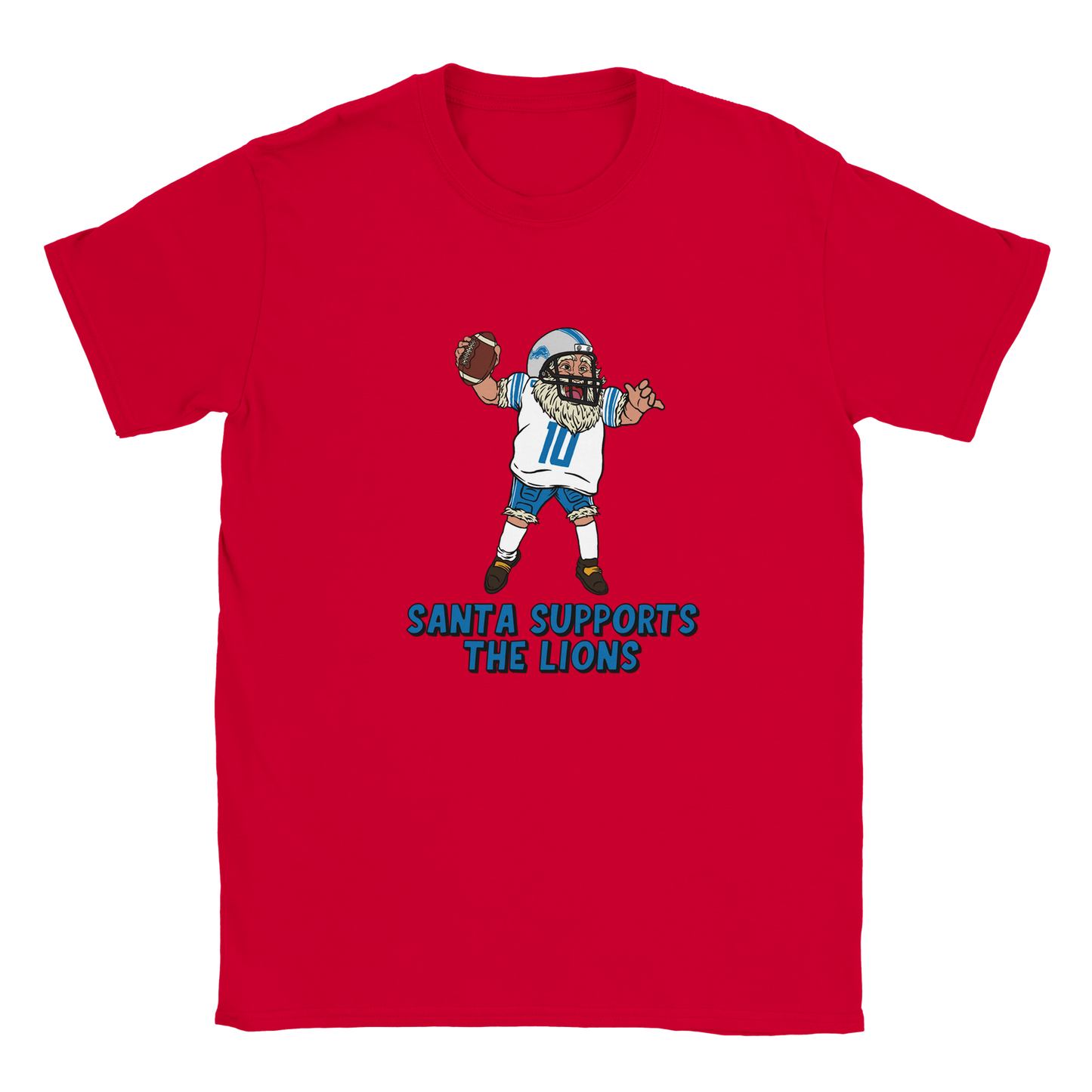 Detroit Lions Kids Crewneck Santa T-shirt