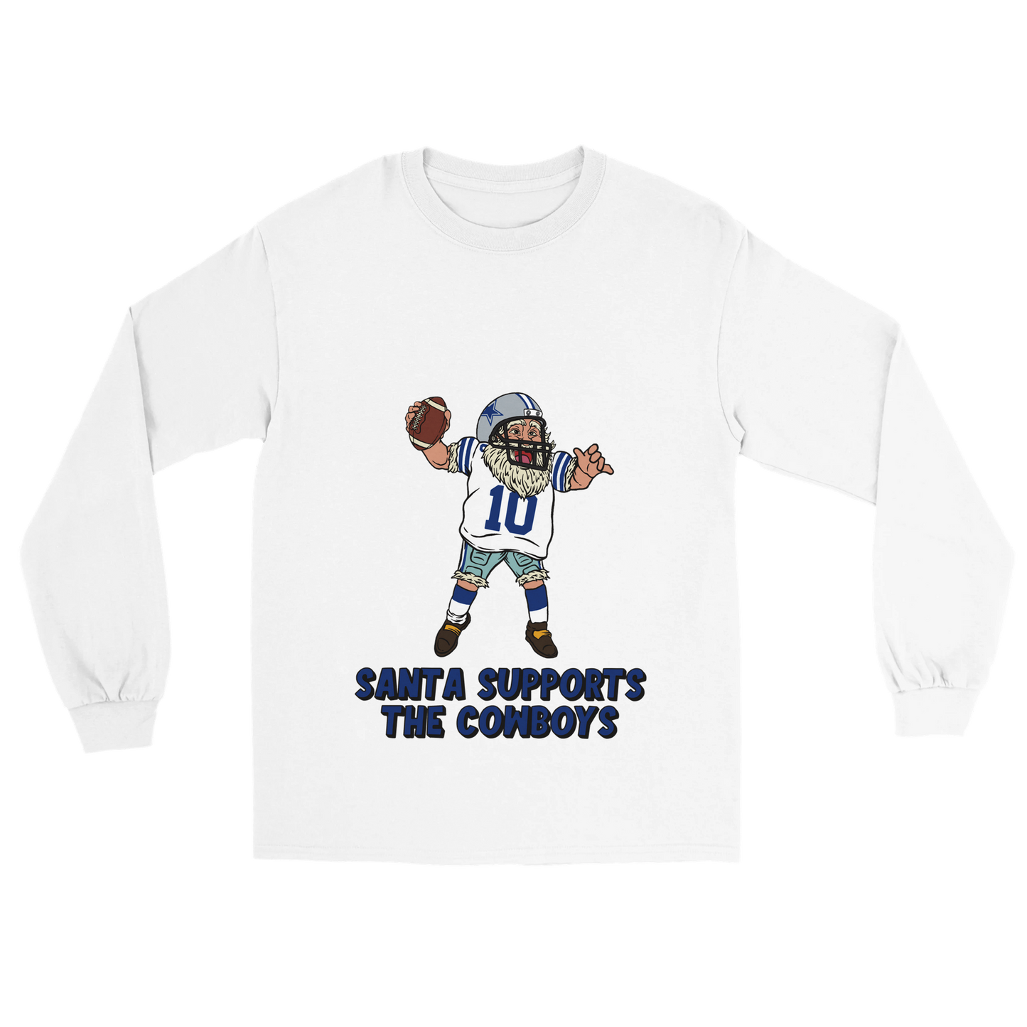 Dallas Cowboys Unisex Longsleeve Santa T-shirt