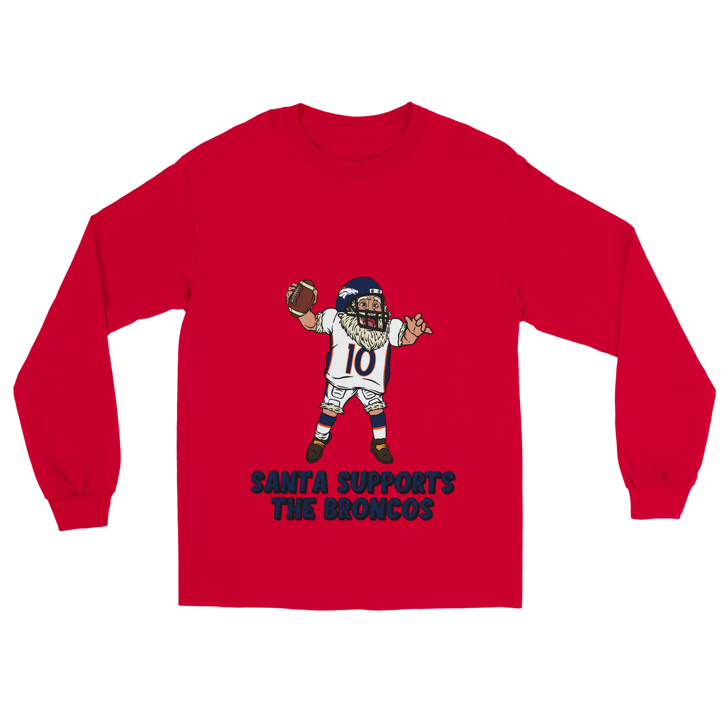 Denver Broncos Unisex Longsleeve Santa T-shirt