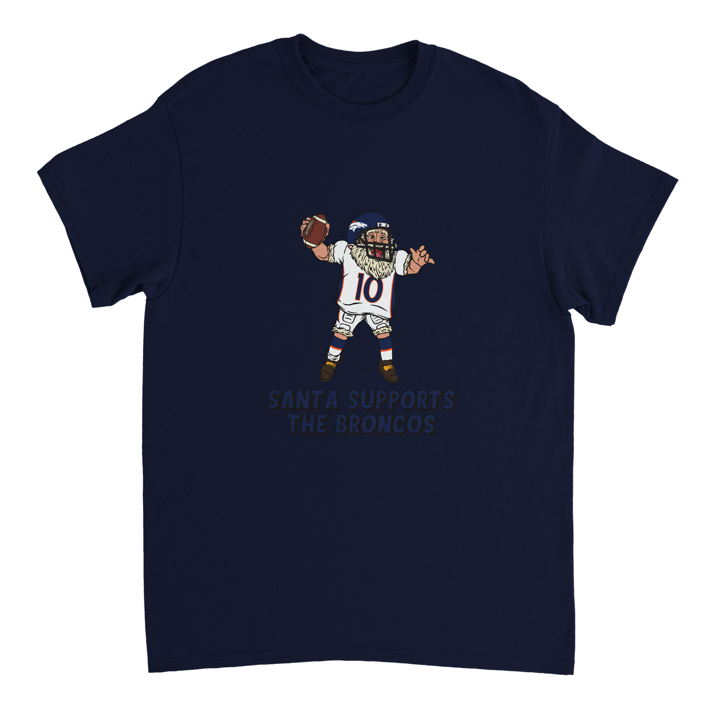 Denver Broncos Unisex Crewneck Santa T-shirt