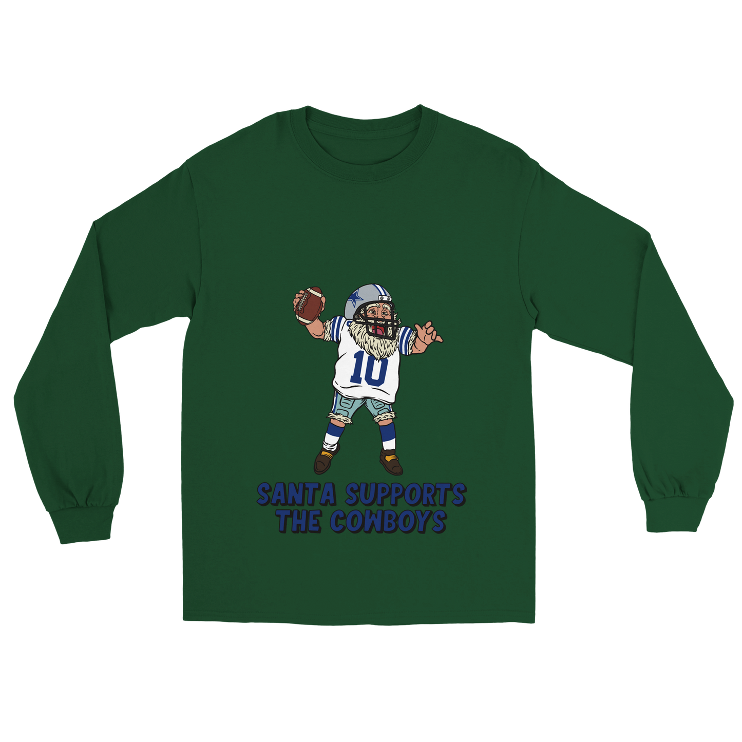 Dallas Cowboys Unisex Longsleeve Santa T-shirt