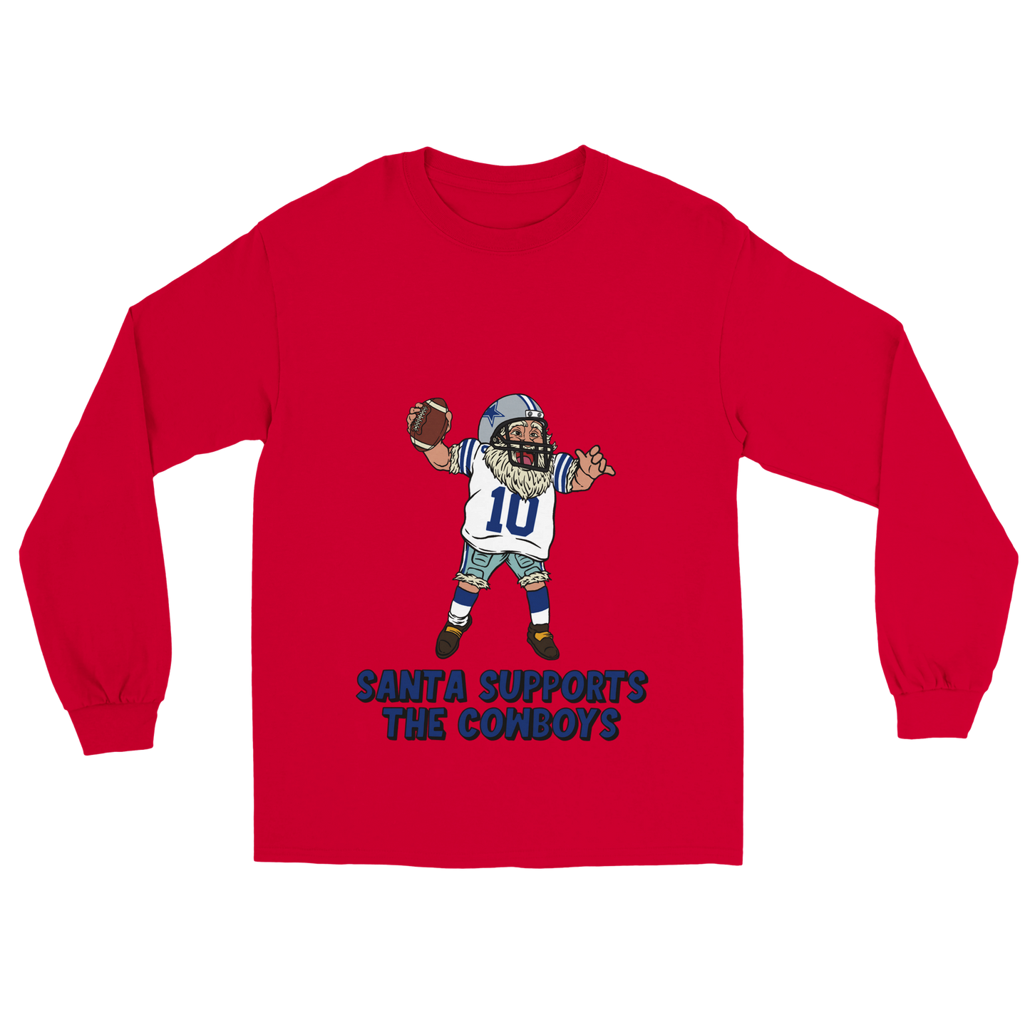 Dallas Cowboys Unisex Longsleeve Santa T-shirt