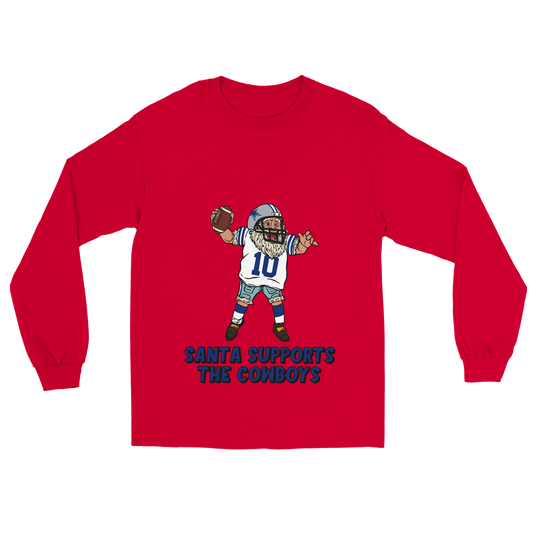 Dallas Cowboys Unisex Longsleeve Santa T-shirt