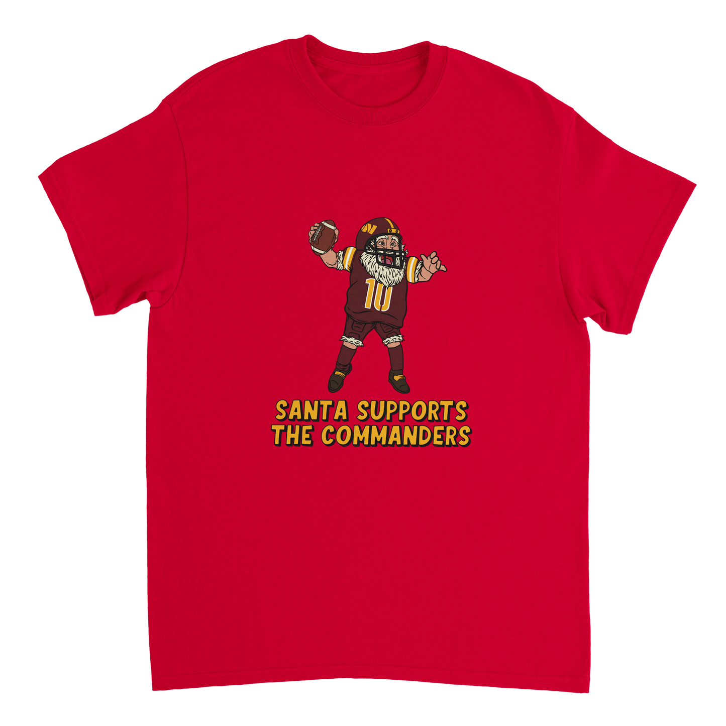 Washington Commanders Unisex Crewneck Santa T-shirt