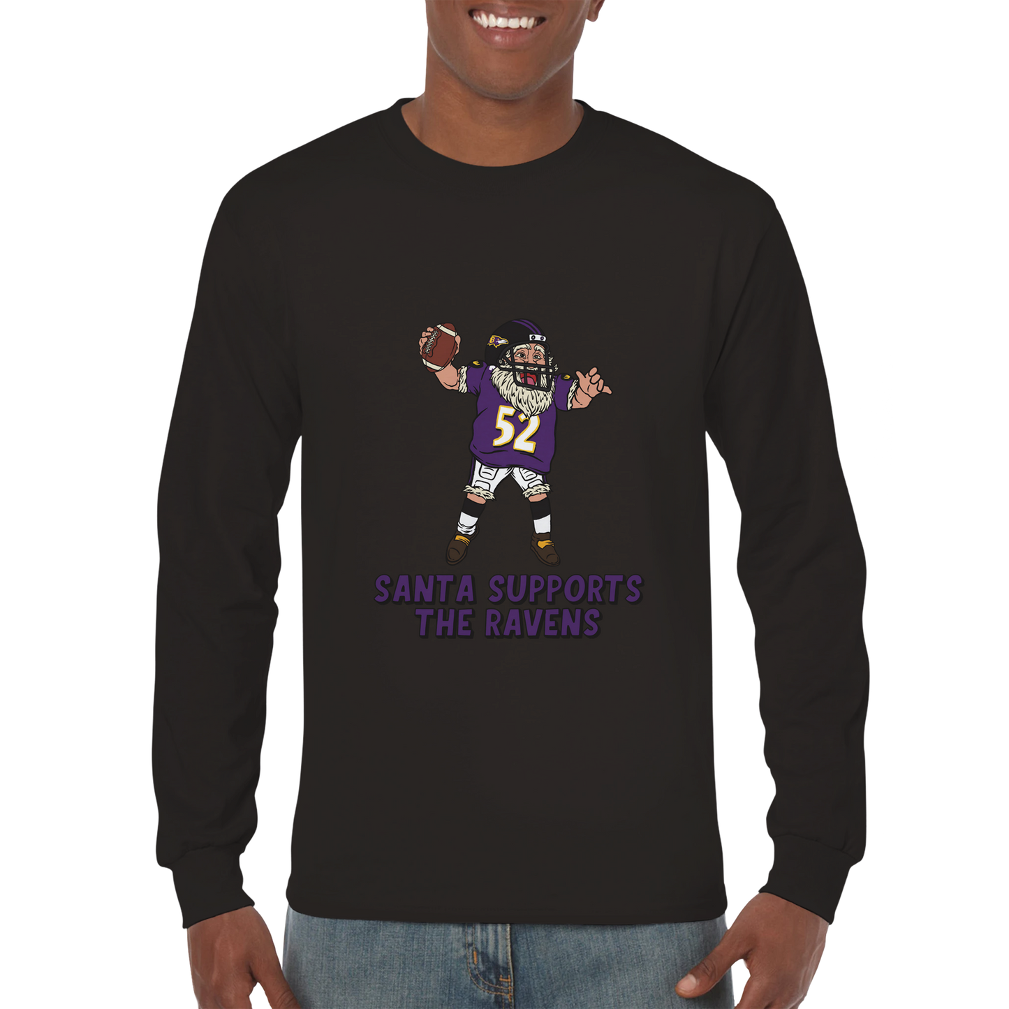 Baltimore Ravens Unisex Longsleeve Santa T-shirt