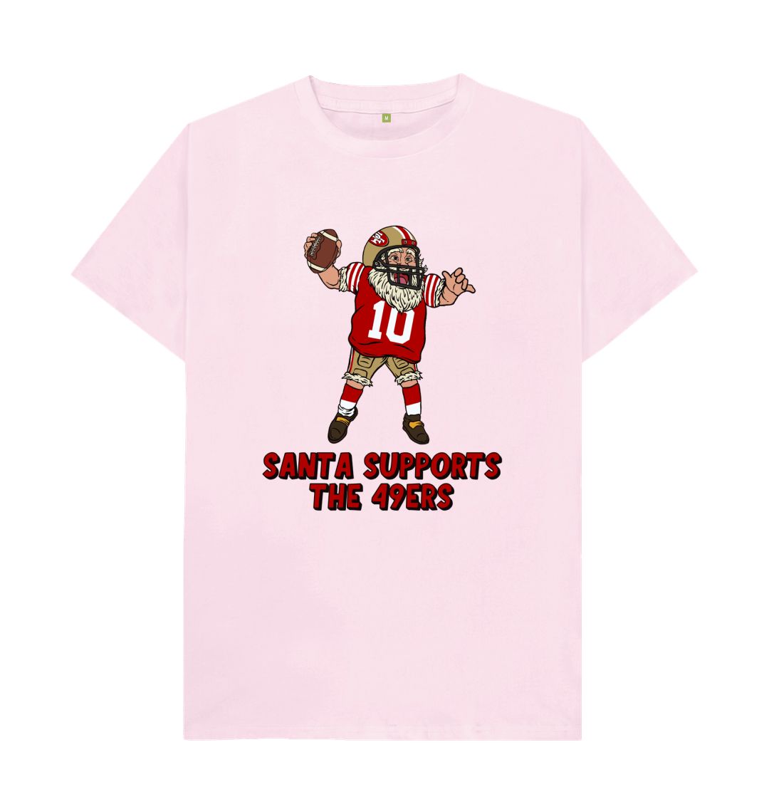 Pink San Franscisco 49ers Women's Crew Neck Santa T-shirt