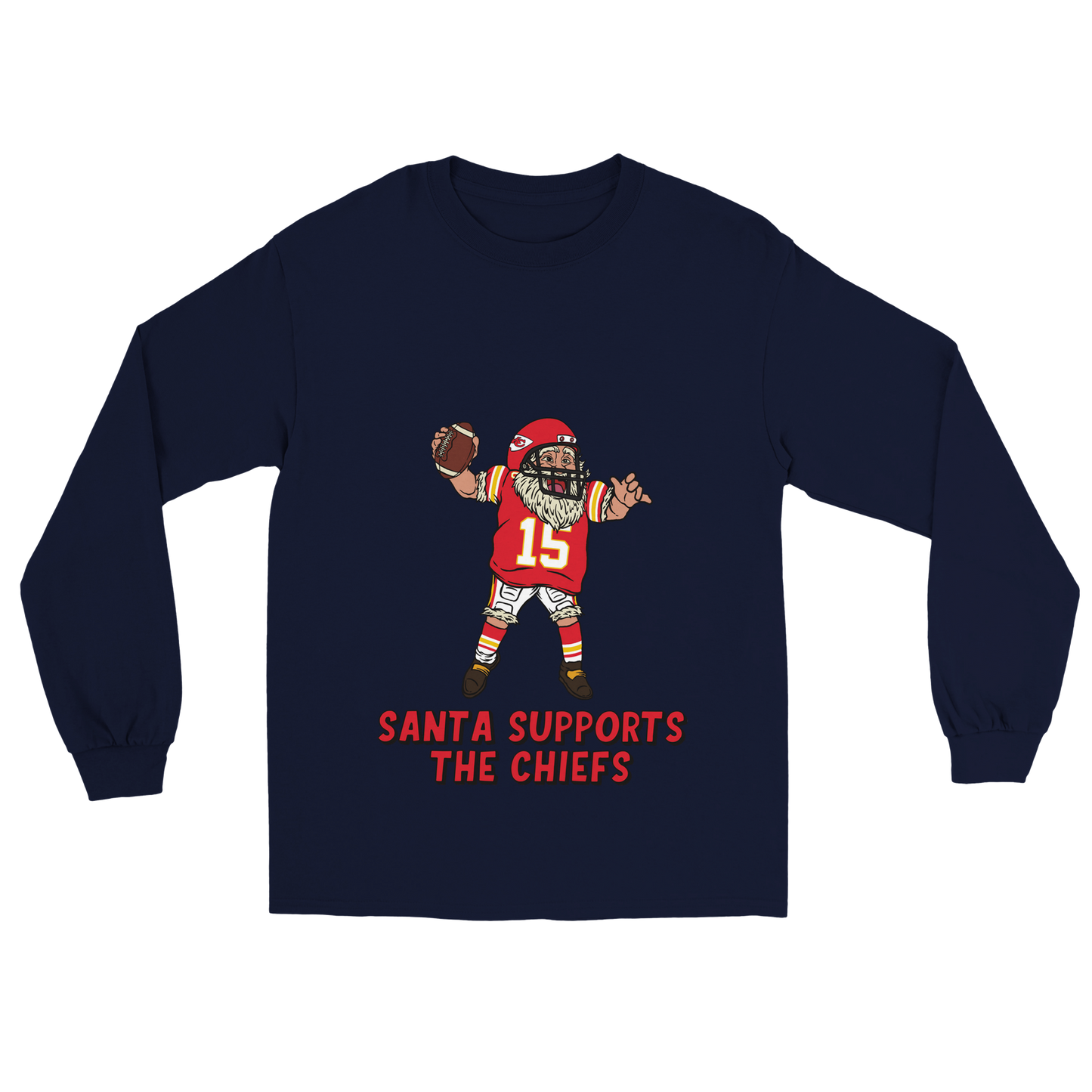 Kansas City Chiefs Unisex Longsleeve Santa T-shirt