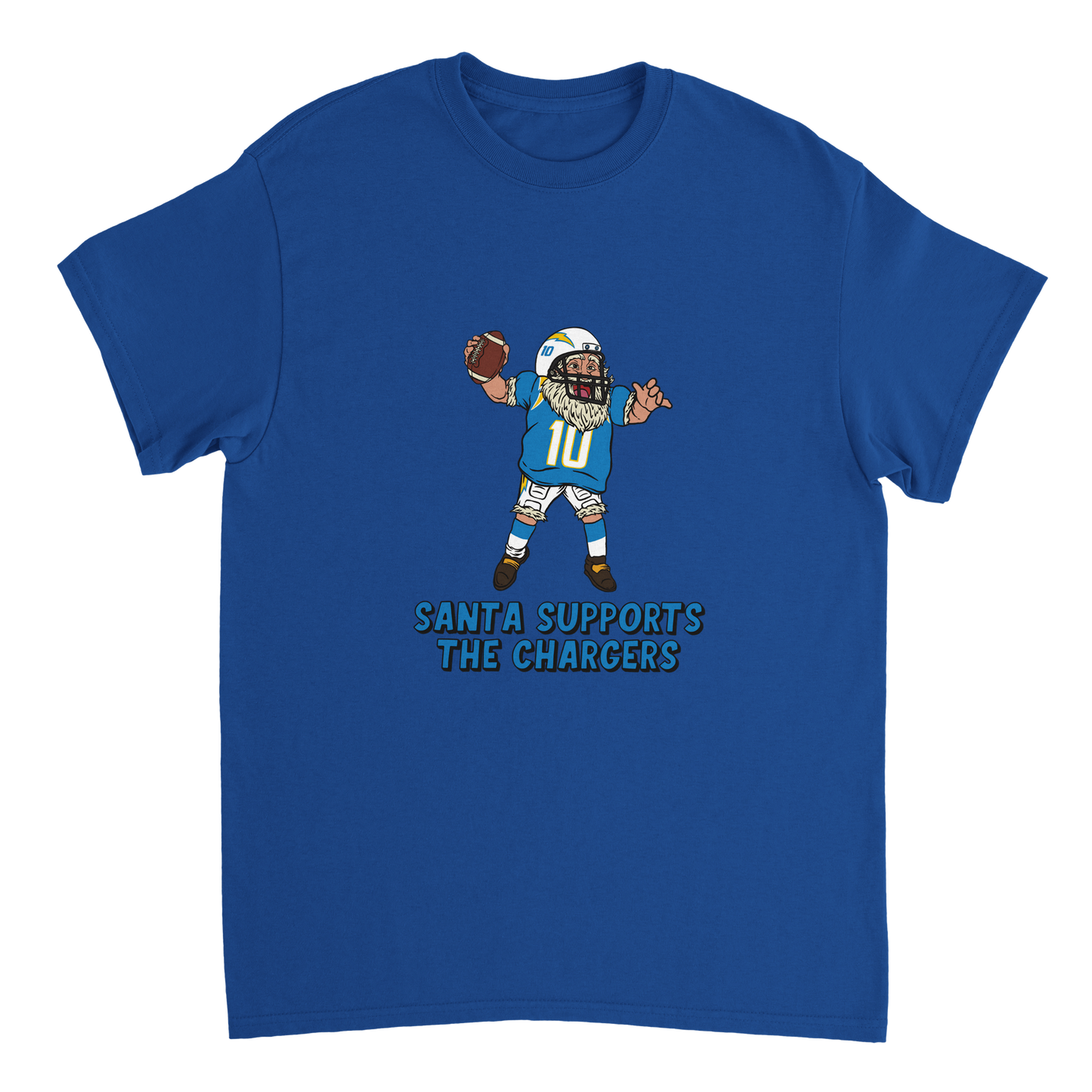 Los Angeles Chargers Unisex Crewneck Santa T-shirt