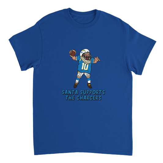 Los Angeles Chargers Unisex Crewneck Santa T-shirt