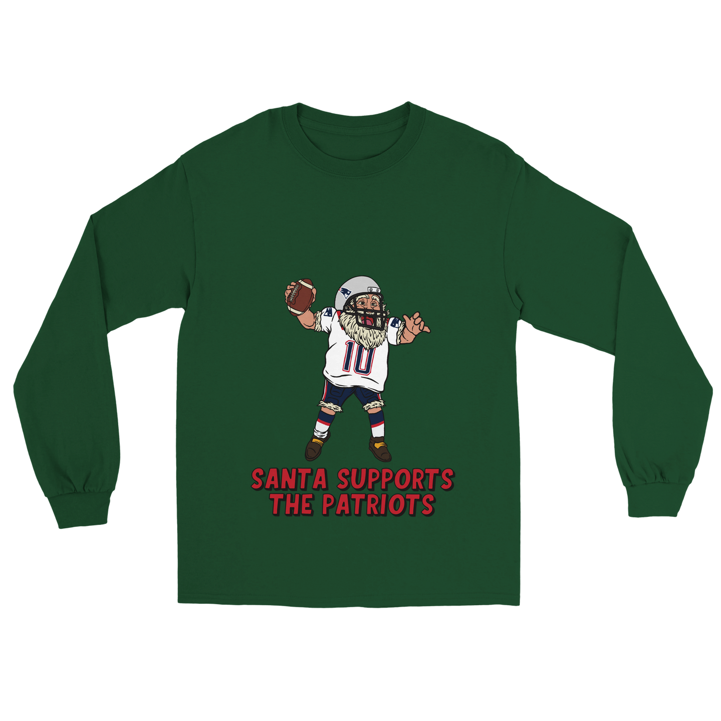 New England Patriots Unisex Longsleeve Santa T-shirt