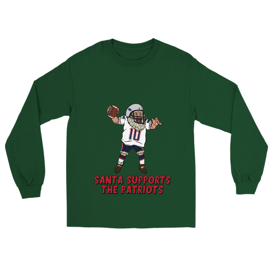 New England Patriots Unisex Longsleeve Santa T-shirt