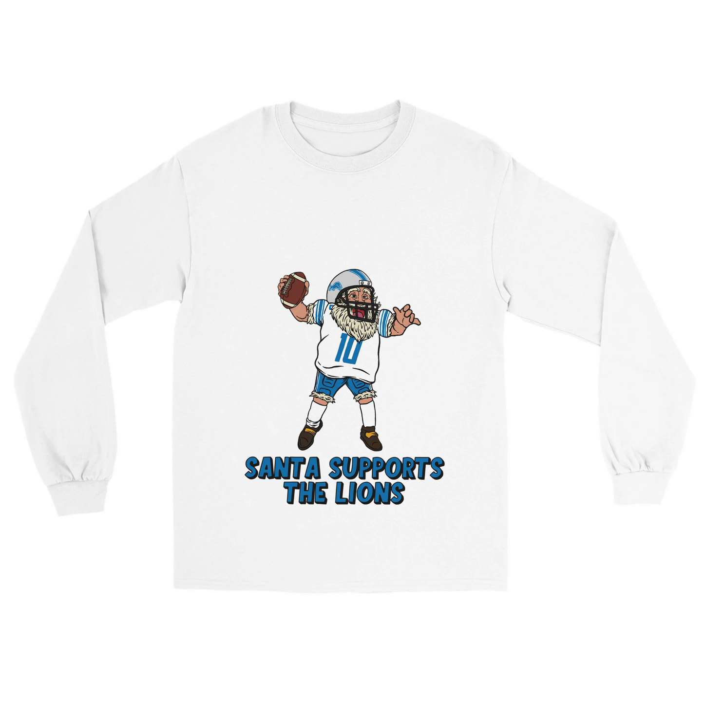 Detroit Lions Unisex Longsleeve Santa T-shirt