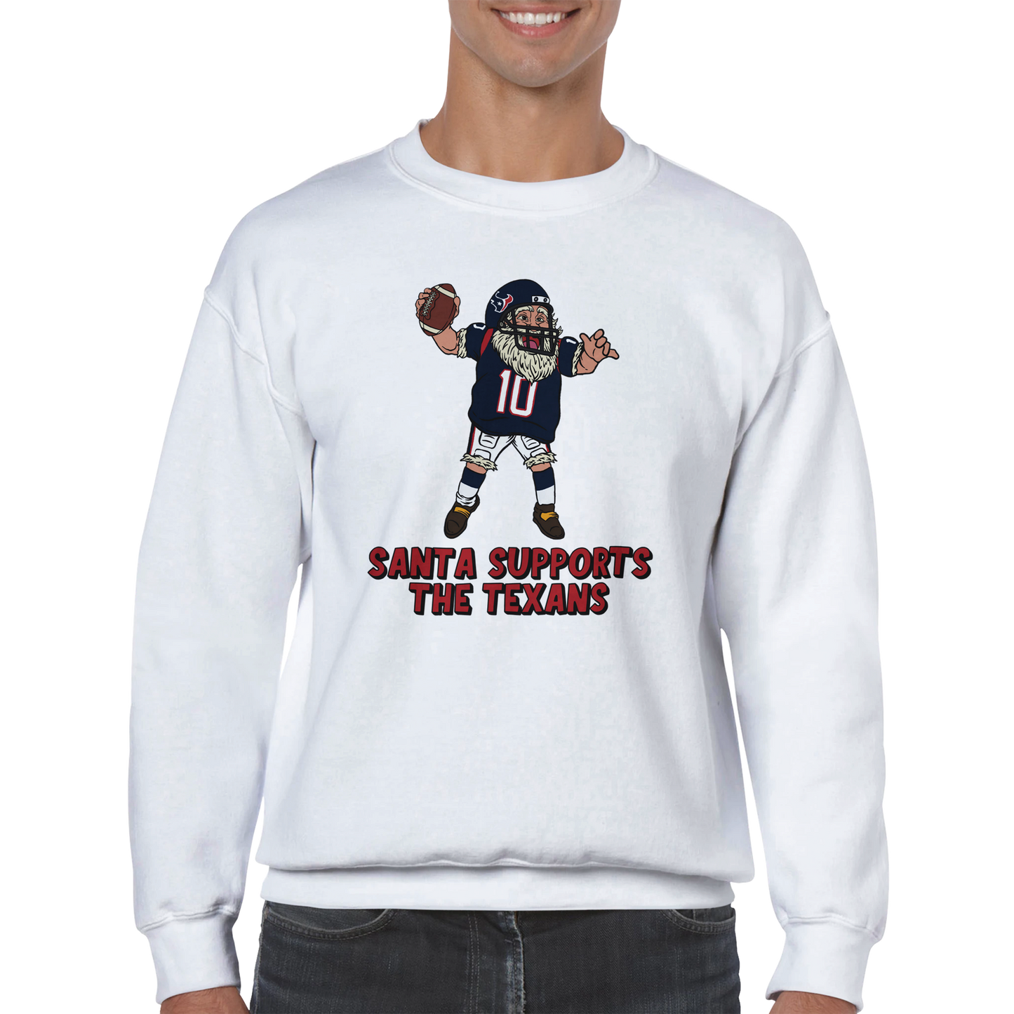 Houston Texans Unisex Crewneck Santa Sweatshirt