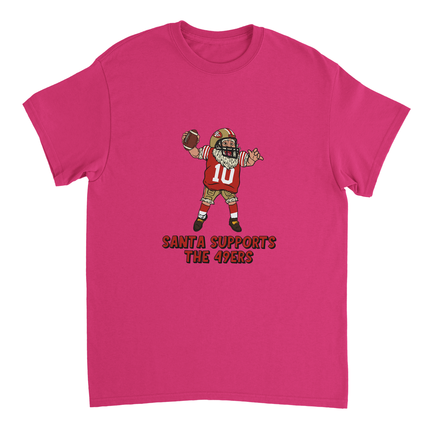 San Francisco 49ers Unisex Crewneck Santa T-shirt