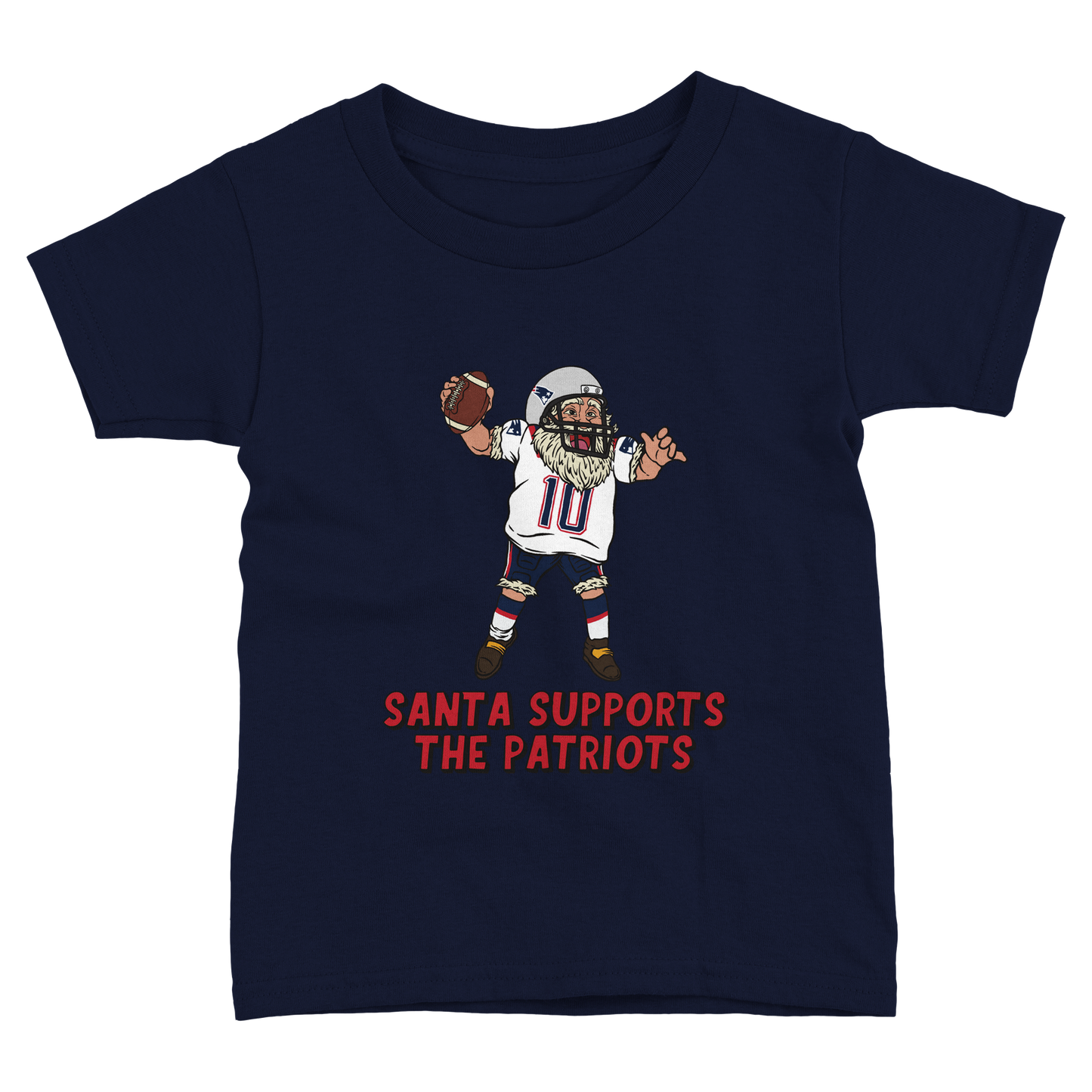 New England Patriots Toddler Fine Jersey Santa T-Shirt