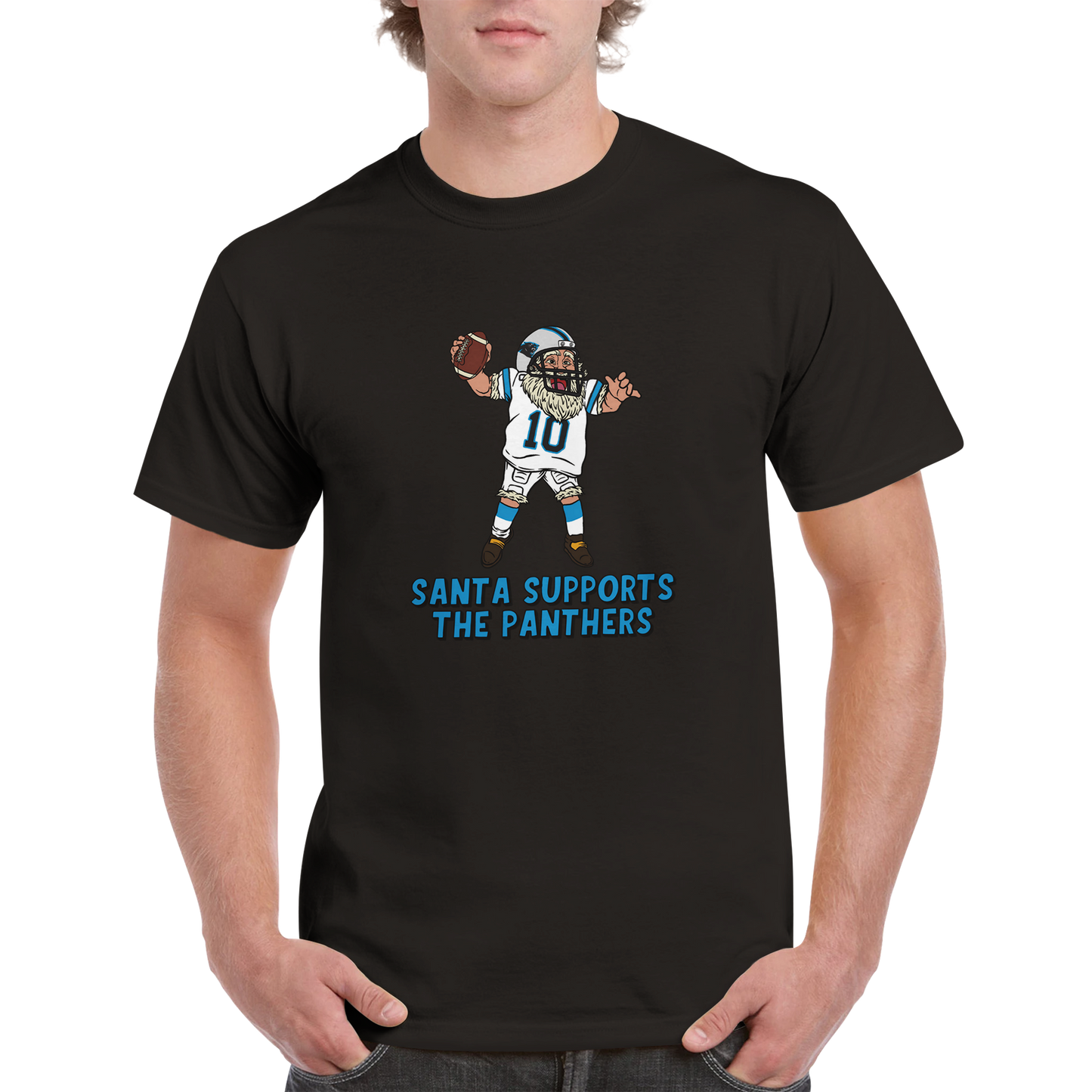 Carolina Panthers Unisex Crewneck Santa T-shirt