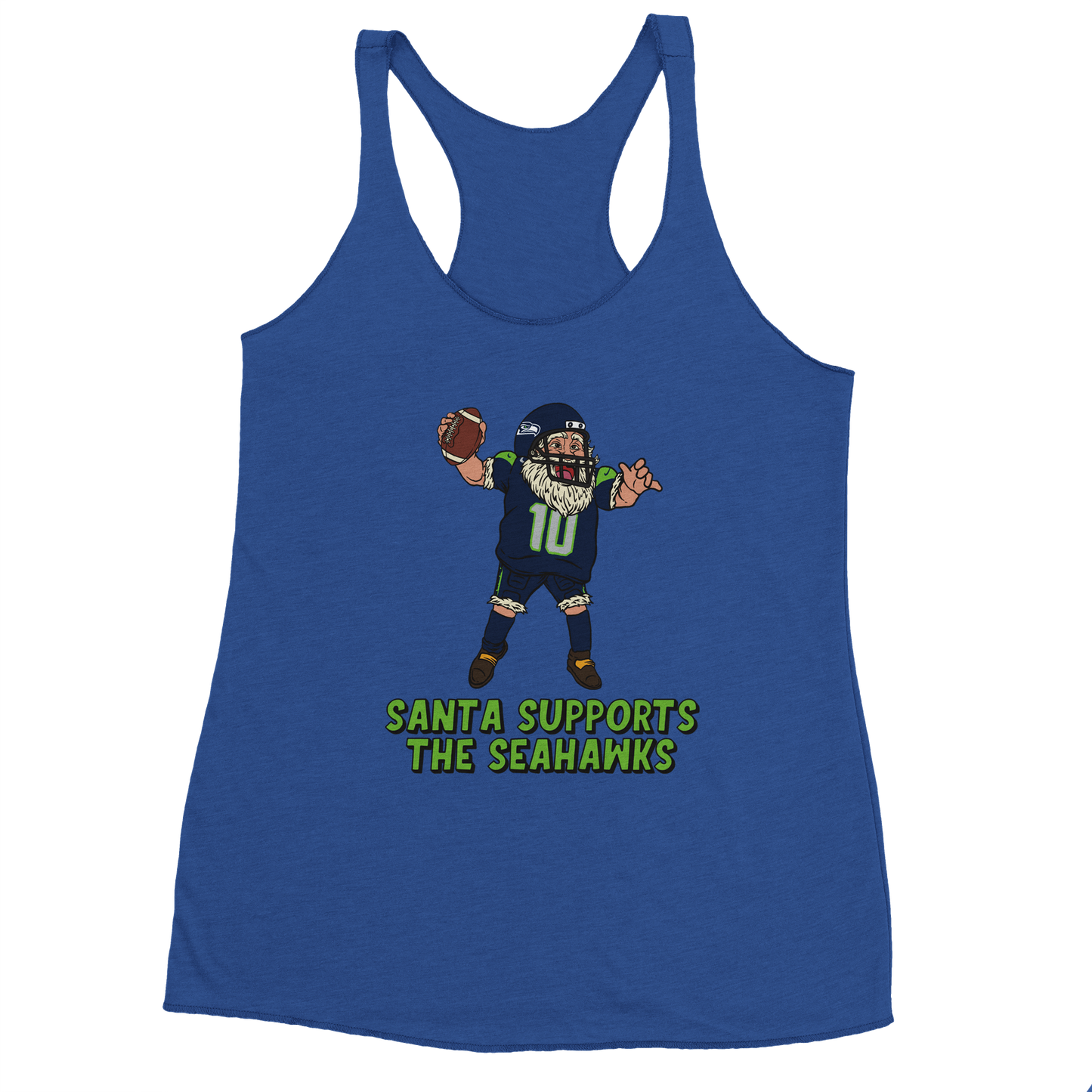 Seattle Seahawks Women's Racerback Santa Tank Top