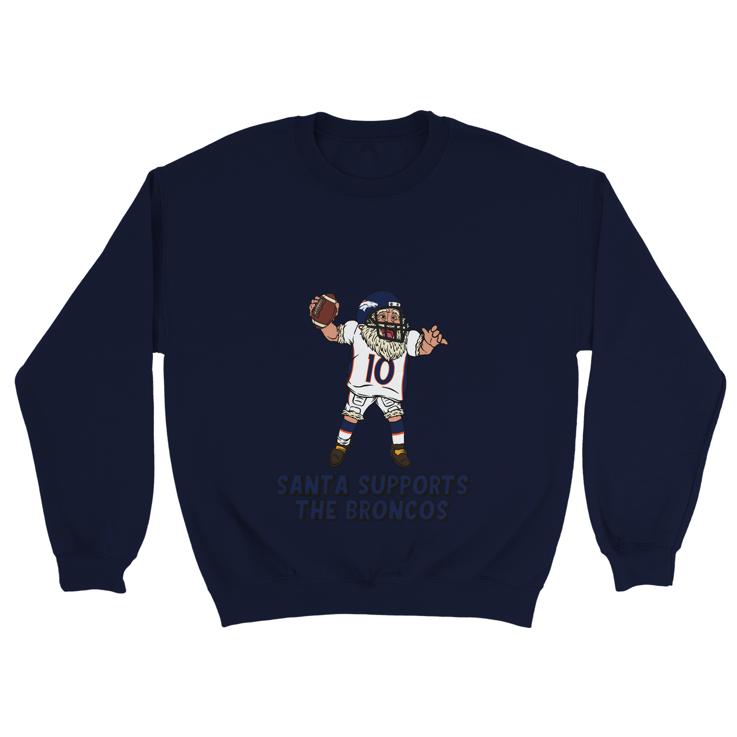 Denver Broncos Unisex Crewneck Santa Sweatshirt