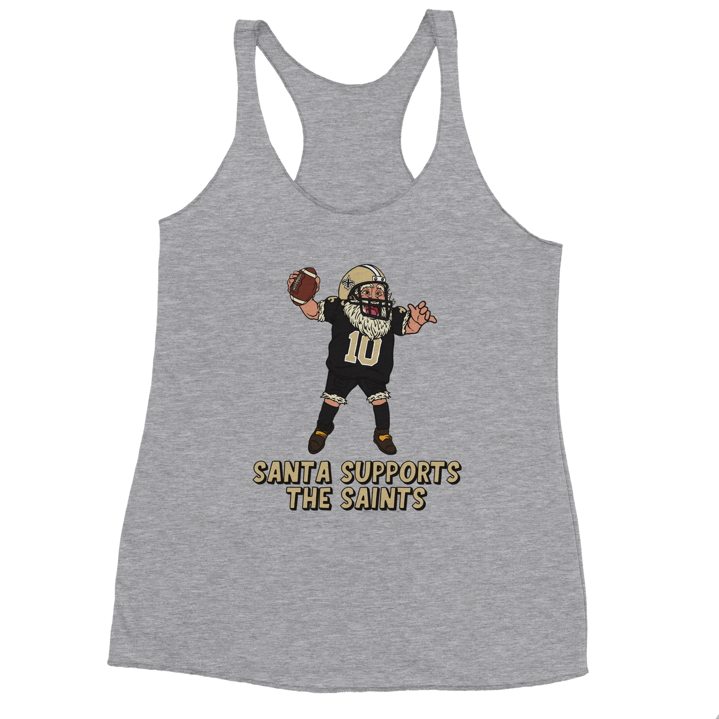 New Orleans Saints Women's Racerback Santa Tank Top