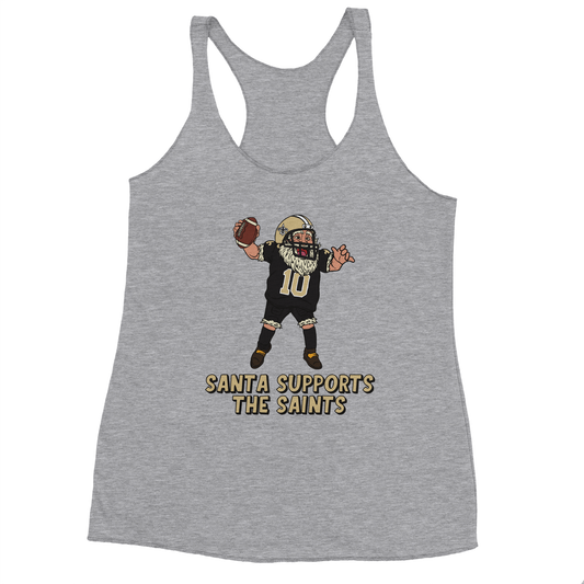 New Orleans Saints Women's Racerback Santa Tank Top