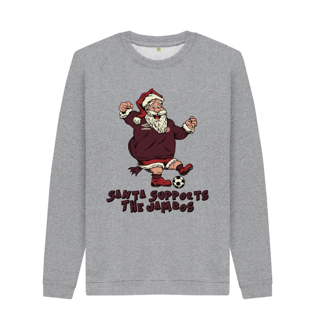 Light Heather Hearts Men's Santa Jumper