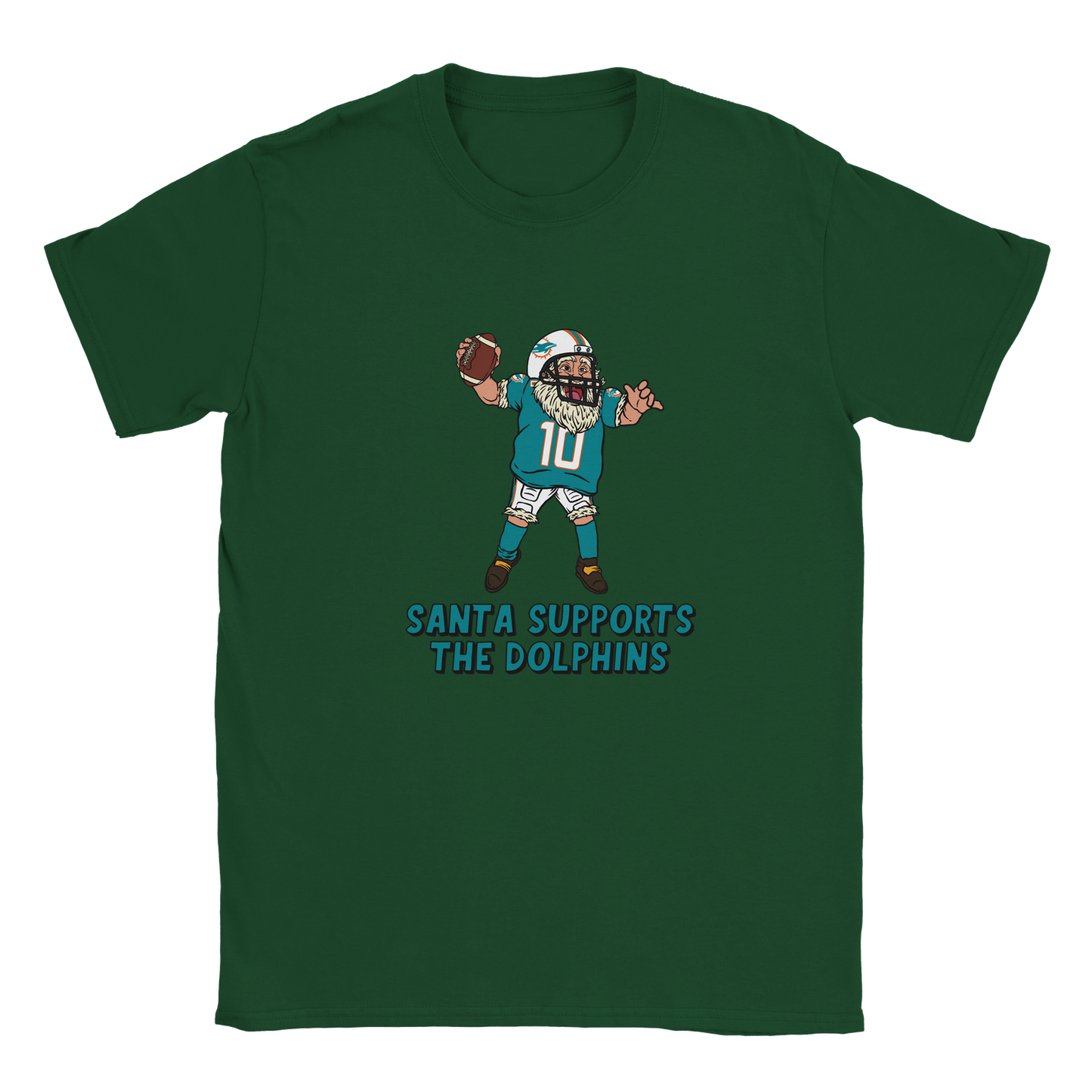 Miami Dolphins Kids Crewneck Santa T-shirt