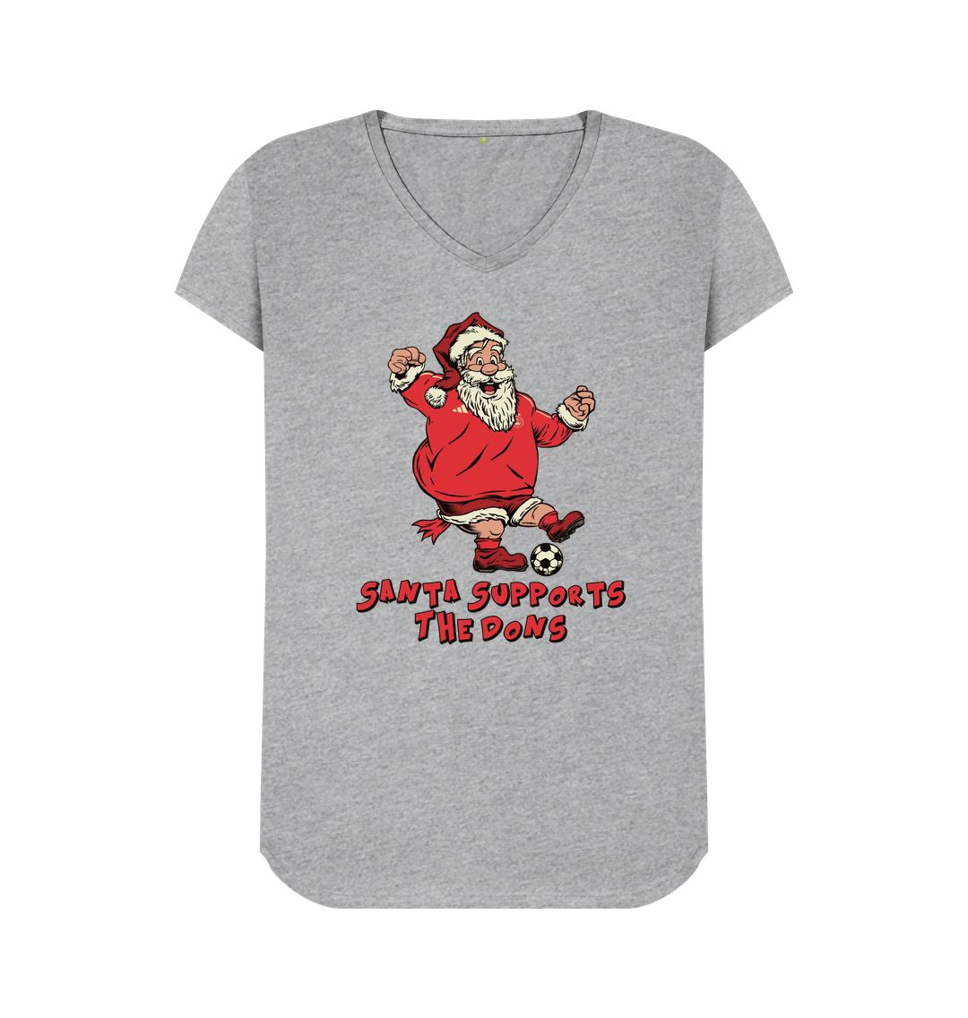 Athletic Grey Aberdeen Women's Santa V-neck T-shirt